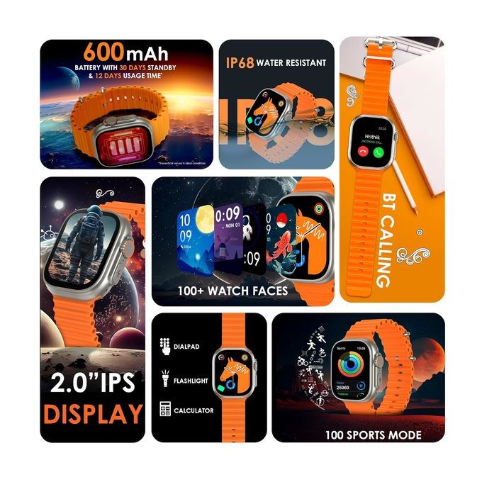 Ultra 2 Smart Watch + Bracelet Noir Gratuit