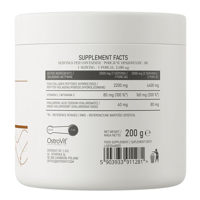 Marine Collagen + Hyaluronic Acid C 200 g Coconut and Peach - Beauté et Santé de la Peau et des Articulations