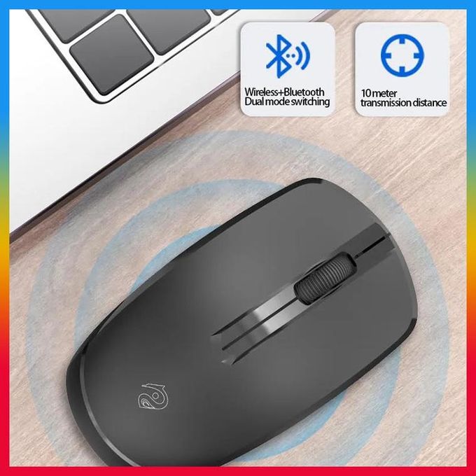Souris Optique Sans fil Bluetooth et USB wirless 2.4Ghz 1600 dpi haute résolution pour ordinateur bureau et portable + Pile inclus