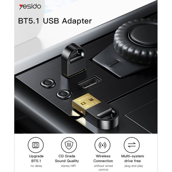 Adaptateur Clé USB Double Mode Wirless 2.4G &amp; Bluetooth 5.1 – Mini Récepteur Sans Fil