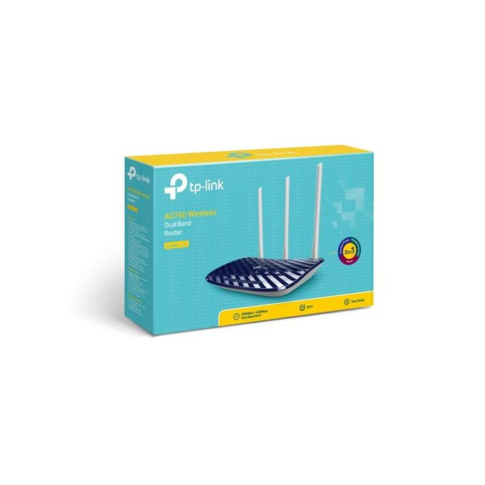 Point d’accès Archer C20 AC750 dual AP/router, 4x LAN, 1x WAN/ 300Mbps 2,4/ 433Mbps 5GHz