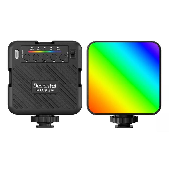 iReal X1 Mini Projecteur RGB Rechargeable, Pour Photographie Studio Camera Video DLSR Full Color Fill Light Vlog Camera Shooting Soft Light Beauty Light Strip LED Color Temperature 3000-6500K Outdoor Portable Phone Selfie Photography Lighting avec Montage
