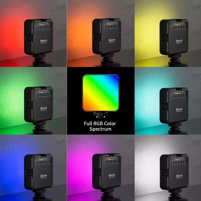 iReal X1 Mini Projecteur RGB Rechargeable, Pour Photographie Studio Camera Video DLSR Full Color Fill Light Vlog Camera Shooting Soft Light Beauty Light Strip LED Color Temperature 3000-6500K Outdoor Portable Phone Selfie Photography Lighting avec Montage
